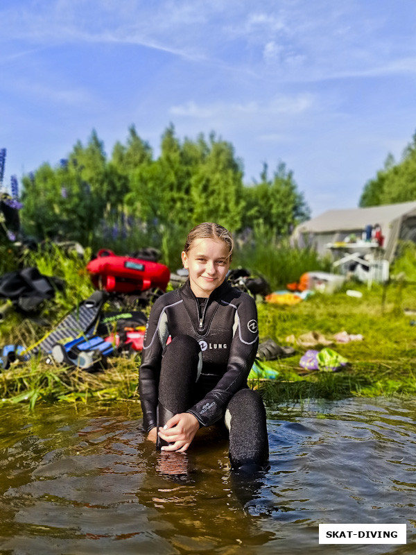 Платоненкова Анастасия, разрывалась между дайвингом и подводной охотой, первое пока понятнее