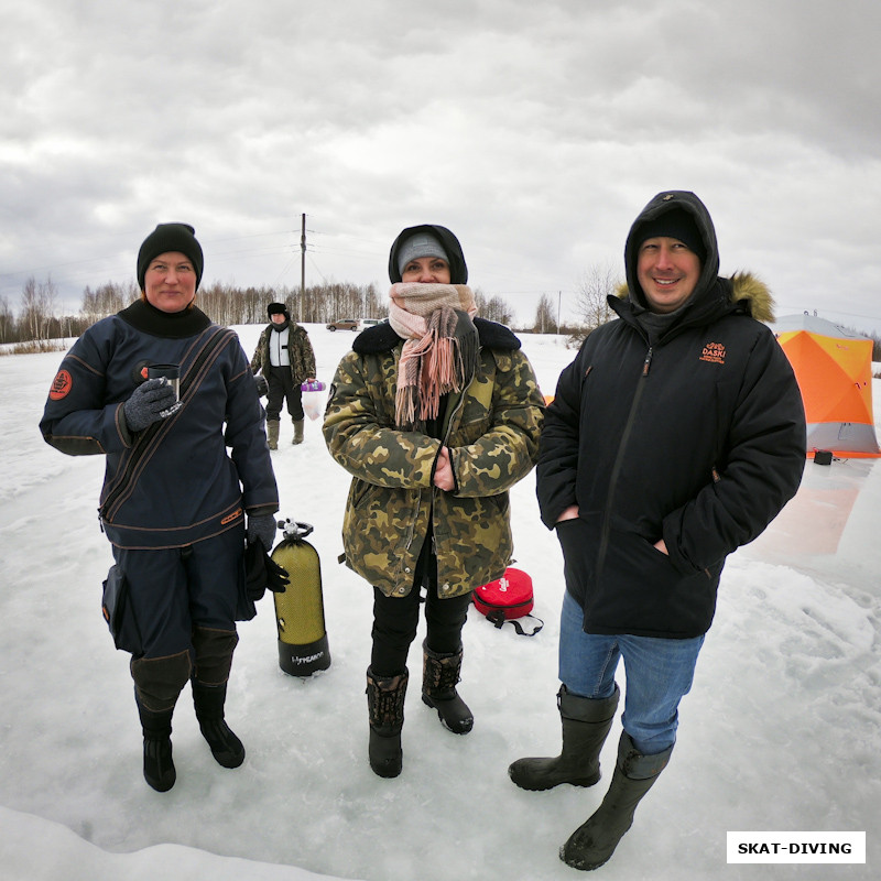 Матвеева Ольга, Морева Анна, Невский Станислав, перспективные подледные ныряльщики из Орла