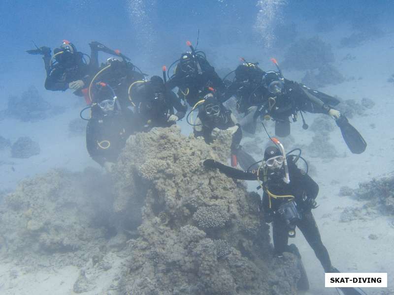 Групповое фото на рифе
