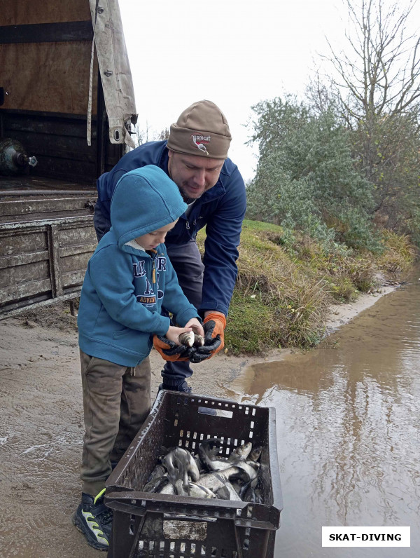 Романов Павел, Леонов Дмитрий, куплено 250 килограмм рыбы, ели учесть, что в одном килограмме получается примерно 8 рыбок, то выпущено около 2000 толстолобиков