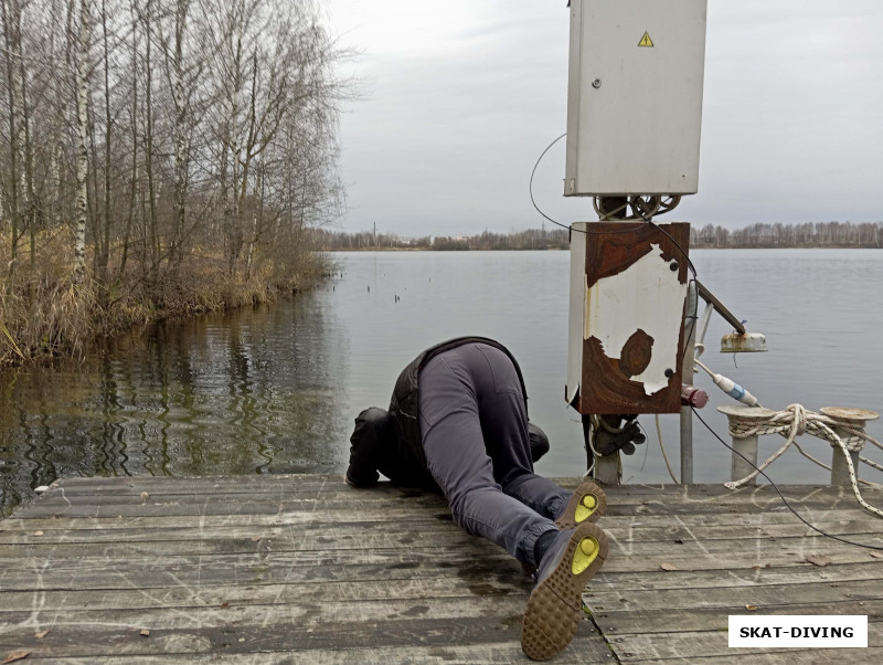 На самом деле это последнее фото должно быть, мы как дети наблюдаем за плавающими под причалом осетрами