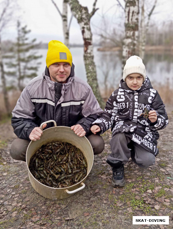 Изотко Артем, Изотко Александра, да, наш инструктор по подводной охоте привез еще 168 раков, а суммарное количество выпущенных особей в Керамзит за несколько дней превысило 400 штук