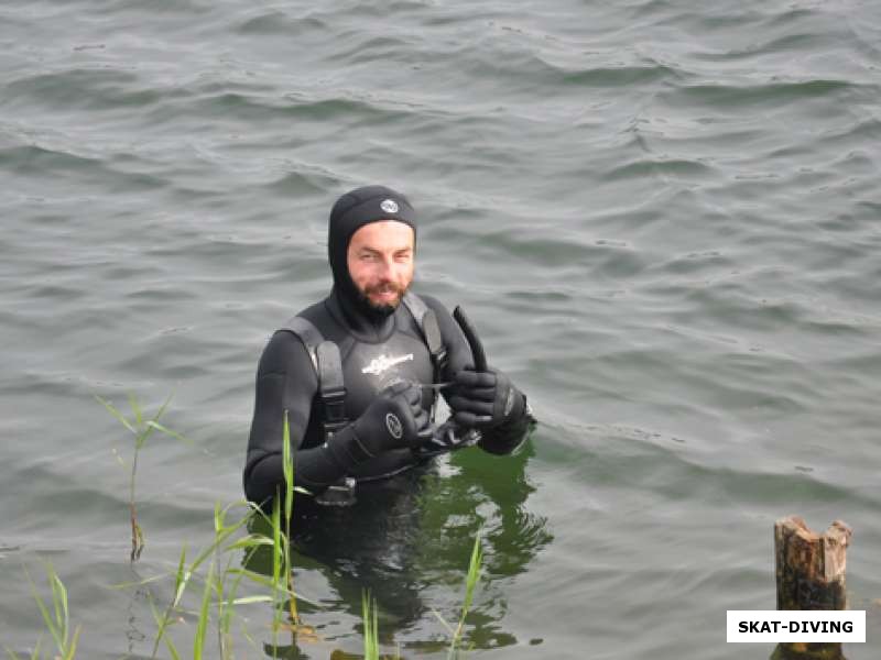 Ильюшин Сергей, сдача открытой воды по курсу Подводный охотник РПФ