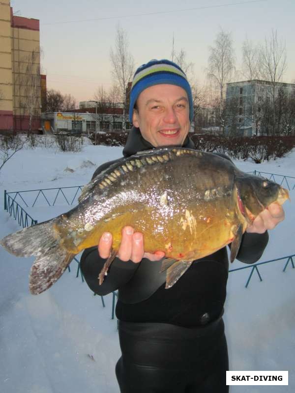 Ильюшин Дмитрий, карп зеркальный из Десногорского водохранилища