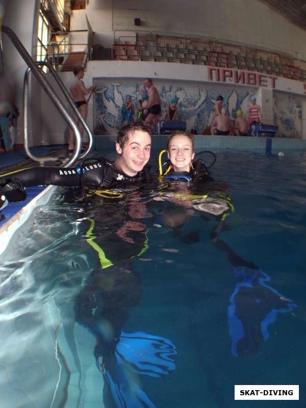 Труцин Алексей, Тагай Юлия, улыбки начинающих аквалангистов