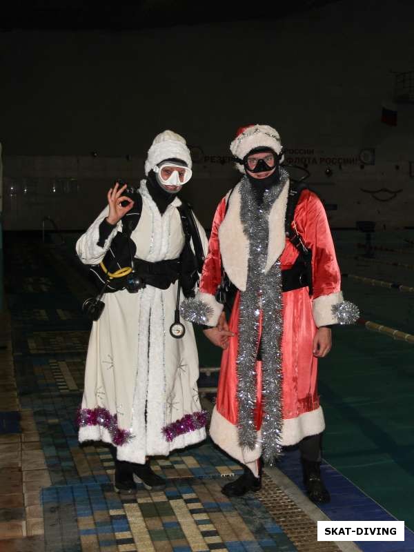 Кирюхина Ольга, Кирюхин Роман, в этом году под водой у Деда Мороза была замечательная пара