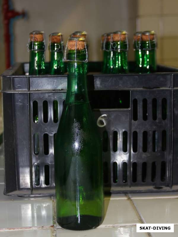 10 бутылок питерского Шампанского, очищенные от этикеток, ведь главное - порядок под водой