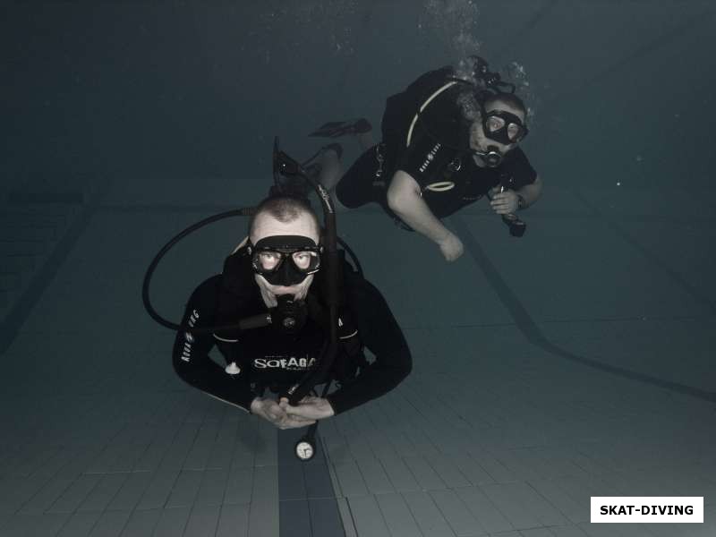 Щербаков Владислав, Гриненко Роман, под водой дистанция между напарниками не должна быть более 3 метров