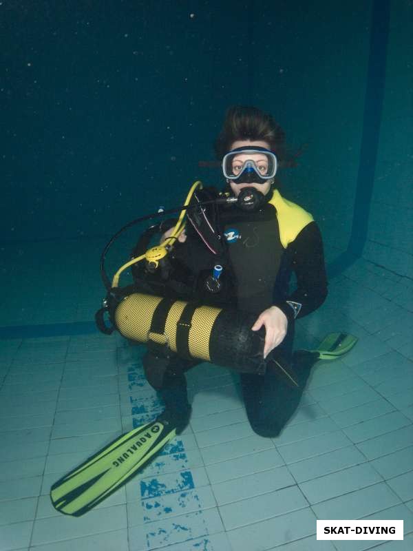 Прудникова Вера, снимание акваланга под водой