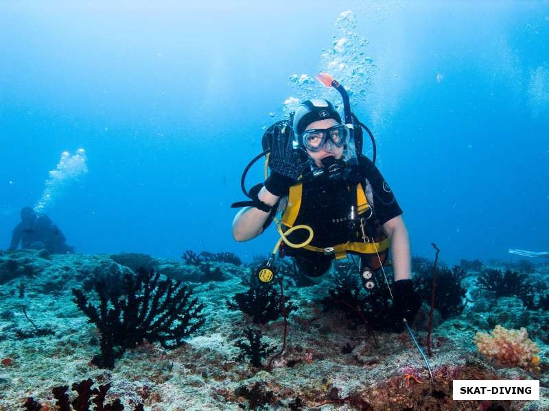 Дюбо Юлия, и первый подводный привет из первого мальдивского течения