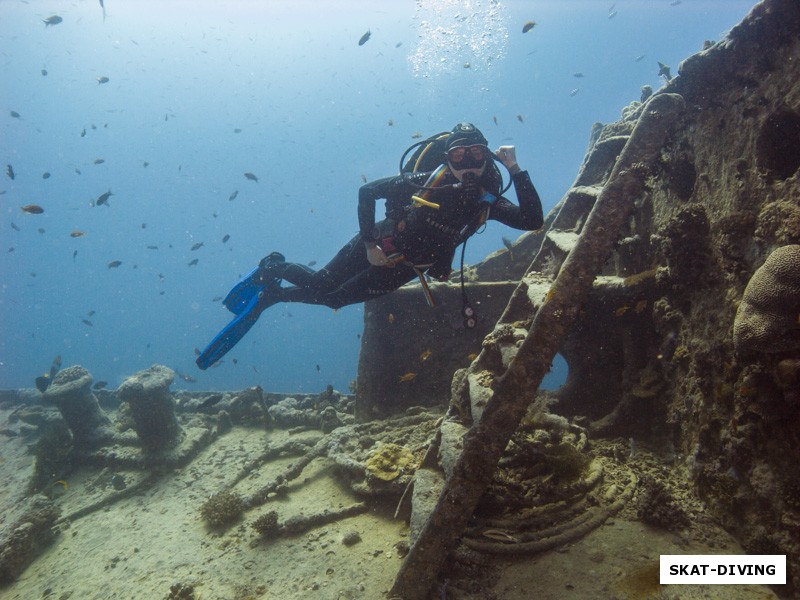 Шайдт Ирина, у носовой надстройки Thistlegorm, затопленного немцами в 1941 году