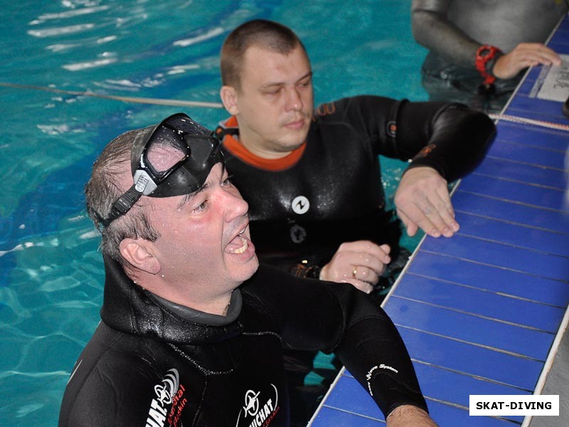 Пангаев Александр, дышит после лучшей попытки среди мужчин (5 минут, 22 секунды)