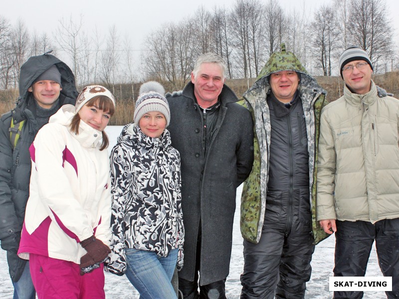 Шувалов Владимир, Пупанова Елена, Гайнулина Анна, Истомин Дмитрий, Ильяшенко Кирилл, Гайдуков Максим, ныряльщики клуба СКАТ и группа поддержки