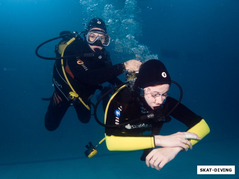 Тананыкина Елена, Пятак Екатерина, хорошие навыки партнерства под водой позволят выйти из любой ситуации