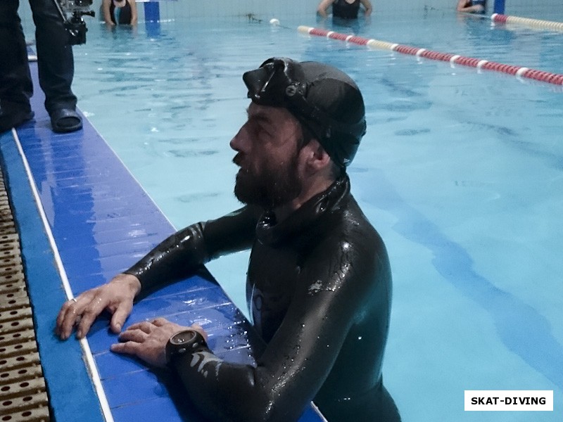 Ильюшин Сергей, проплыл чуть больше 91-го метра, очень не плохо для тренировочного заплыва