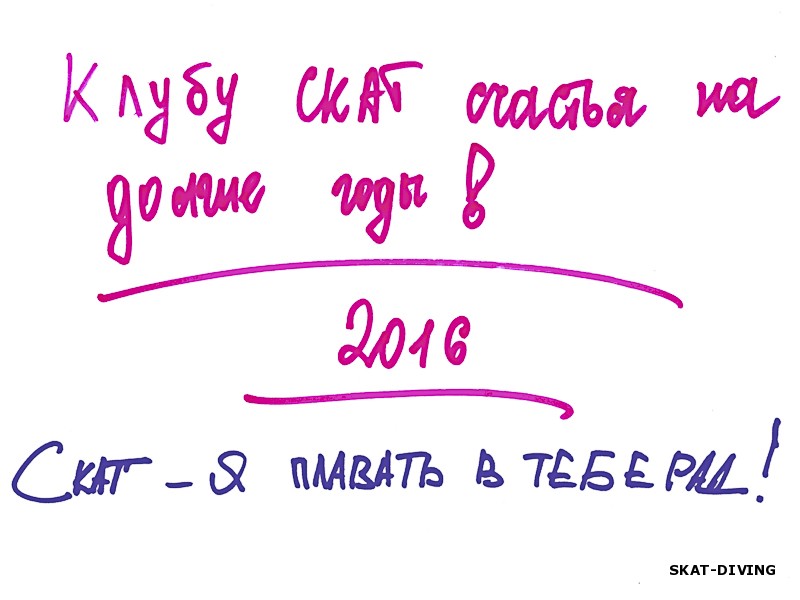 Клубу СКАТ счастья на долгие годы! 2016. СКАТ - я плавать в тебе рад!