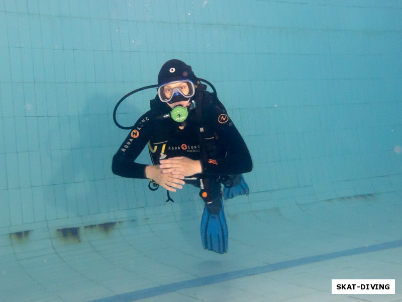 Новикова Елена, фото на глубине 4.5 метра
