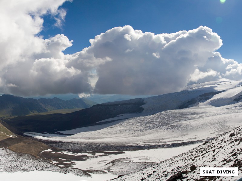 Вид на долину и ледник Уллучкран