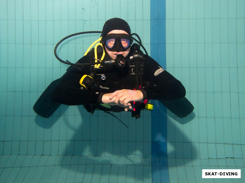 Шукста Игорь, тримм, наиболее удобное положение дайвера под водой