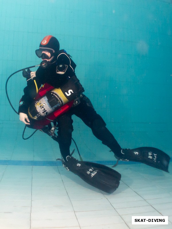 Гайнулина Анна, возможно из-за волнения, снятие под водой SCUBA прошло не так гладко как хотелось