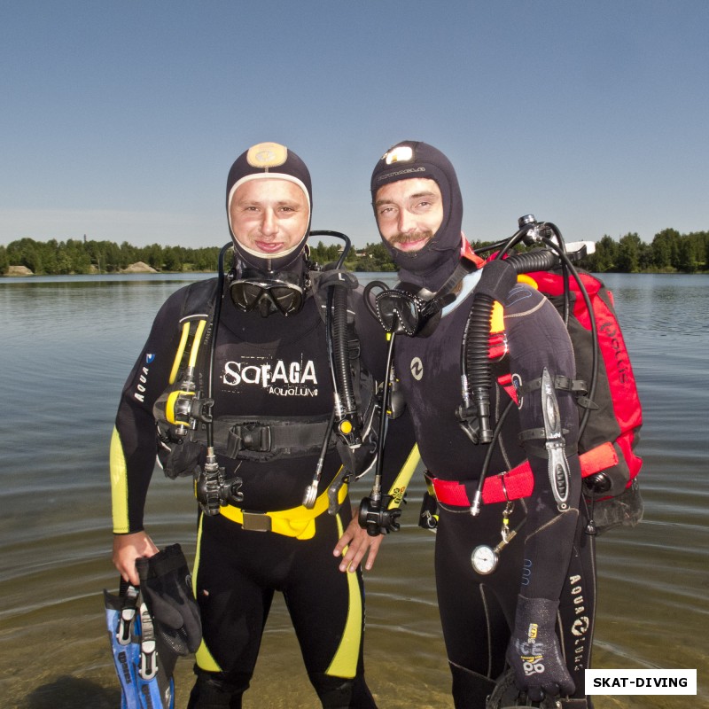 Слудников Иван, Романов Артем, перед началом сдачи открытой воды...