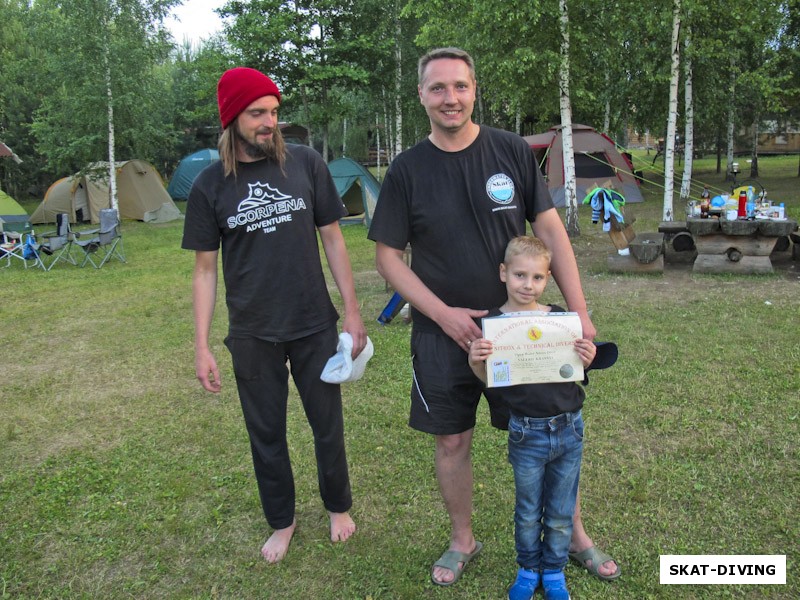 Романов Артем, Красный Валерий, Красный Егор, Валерий стал первым клубным обладателем сертификата «Open Water Nitrox Diver» в 2018 году