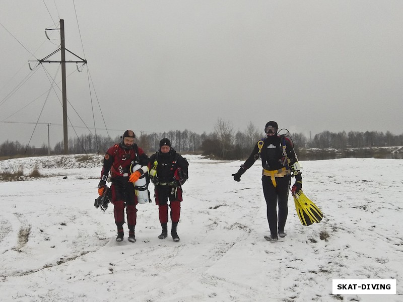 Романов Артем, Мармылев Александр, Красный Валерий, найденная под водой сеть внесла свои коррективы, назад идем пешком