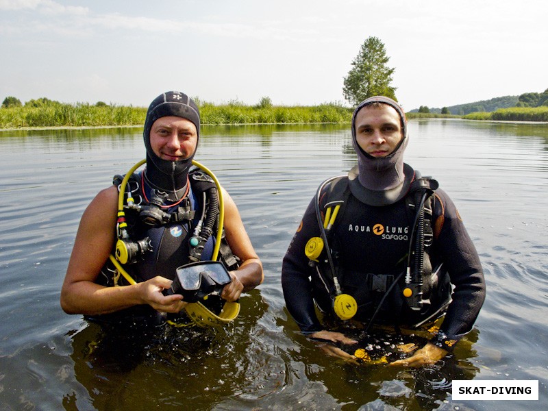 Шукста Игорь, Семионов Кирилл, а вот и первое погружение Кирилла в «открытой воде» после прохождения курса «OWD»