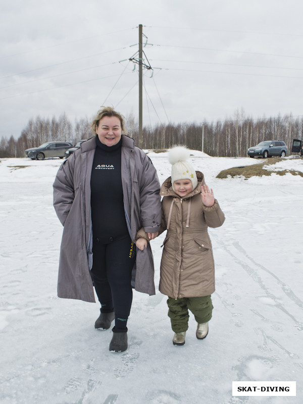 Новикова Оксана, Новикова Екатерина, дочь приехала поддержать маму в ее холодном эксперименте