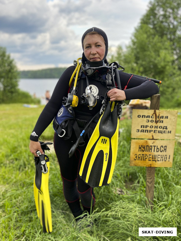 Полякова Елена, перед дайвингом в Припяти