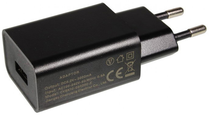 [SALE] Сетевой блок ЗУ с штекером в розетку и USB разъемом (5В, 2А)