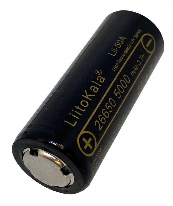 Аккумулятор «26650 LI-ION» без защиты, 5000mAh 3.7V