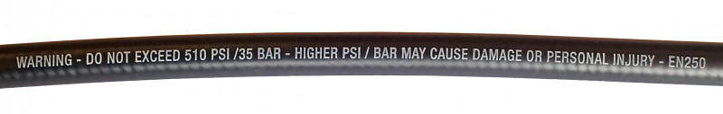 Маркировка на шланге просит не превышать допустимое давление - 250PSI (17BAR), что не возможно при адекватной эксплуатации регулятора для дайвинга