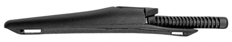 В основании ножен две прорези для ремешков, благодаря им расположение ножа возможно в любом удобном месте на снаряжении или поясе.