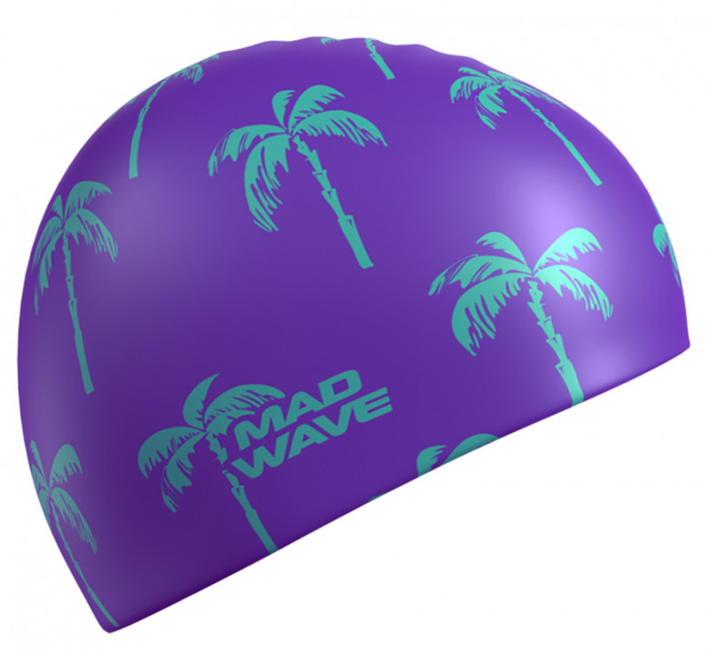 Лениво идти в бассейн? Шапочка с пальмами дополнительно мотивирующе намекнет вам, что к поездкам на море надо регулярно тренироваться.