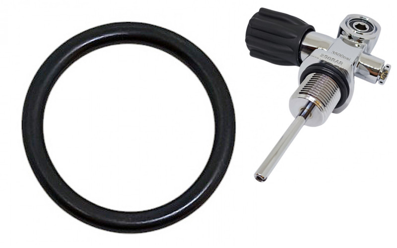 Оригинальный и качественный О-ринг, обеспечивающий герметичное соединение между колбой дайверского баллона и вентилем.