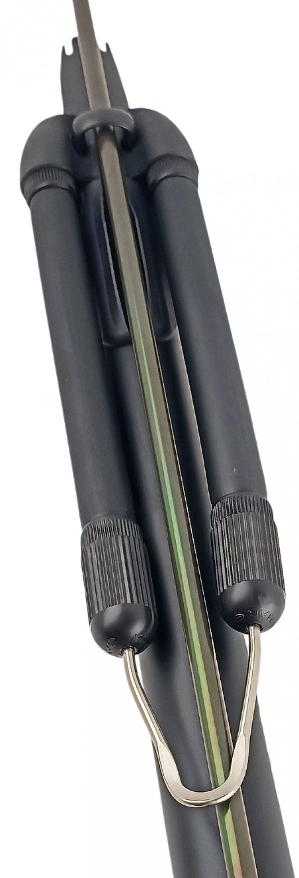 Парные латексные тяги оптимальным для длины арбалета диаметром 14мм с зацепом из нержавеющей стали.