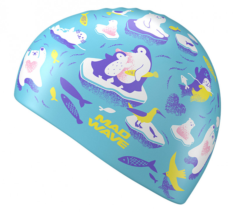Шапка хорошо тянется, плотно облегает голову, не электризует и не тянет волосы, предотвращая их попадание в глаза и под детали очков или купальника. Универсальный размер шапочки подходит и взрослым, и детям.
