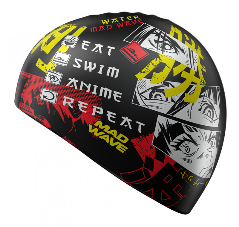 Шапка хорошо тянется, плотно облегает голову, не электризует и не тянет волосы, предотвращая их попадание в глаза и под детали очков или купальника. Универсальный размер шапочки подходит и взрослым, и детям.