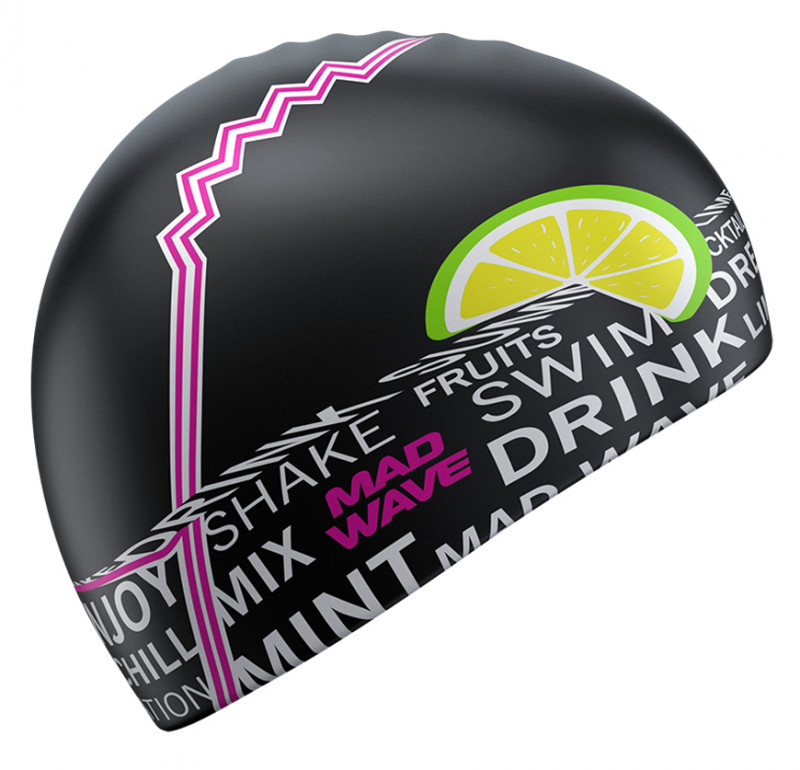 Шапочка «COCKTAIL» напомнит вам, что вместо бара лучше поехать в бассейн. А вот уже после тренировки можно позволить себе фруктовый смузи.