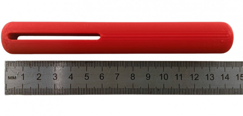 Общая длина палочки - около 14.5см.