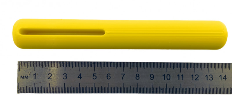 Общая длина палочки - около 14.5см.