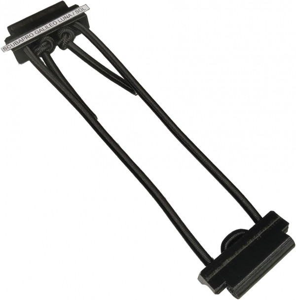 Профессиональный качественный держатель подводного компьютера Galileo Luna на руке аквалангиста с резинками.