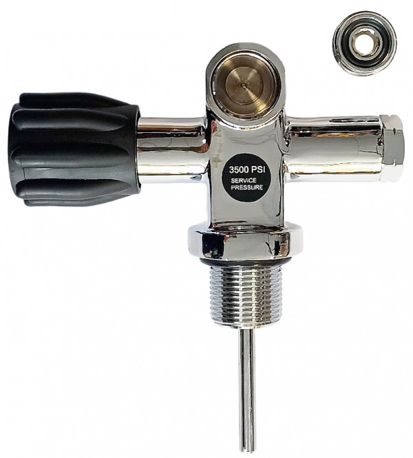 Профессиональный качественный ПРАВЫЙ вентиль для сборки спарки, установки на баллоны для сайдмаунта или банальной эксплуатации в однобалонной рекреационной конфигурации.