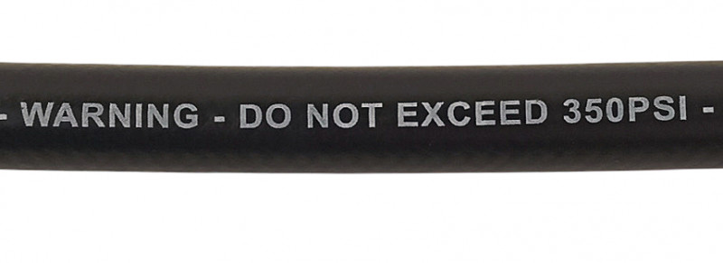 Предупреждение на шланге: не превышайте давление в 350 PSI (24 BAR), что не возможно при исправно работающей второй ступени регулятора.