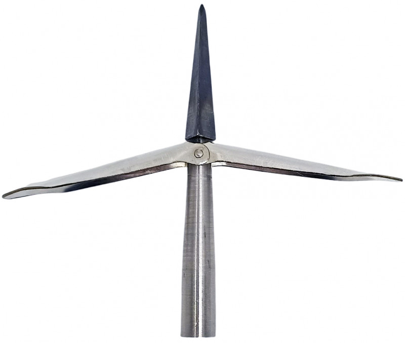 Два достаточно широких откидных флажка для надежного удержания рыбы, максимальный угол раскрытия лепестков немногим менее 90 градусов.