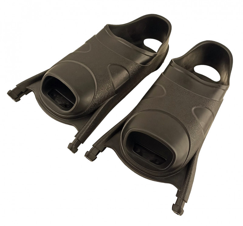 Калоши ласт DELFiN «FLOW» с минимальными усами дающими возможность лопастям работать максимально амплитудно - новая тенденция в подводном спорте, быстро набирающая популярность.