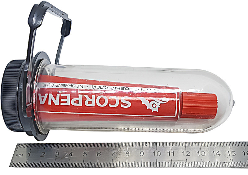 Длина гермоконтейнера около - 15см.