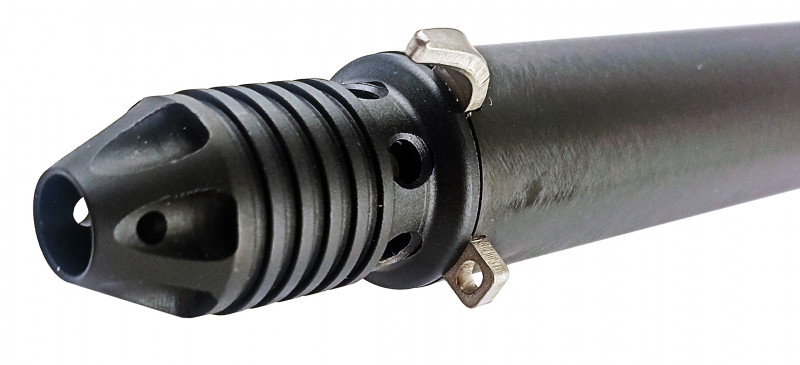 В основании надульника удобно расположен съемный рог намотки линя и металлическая петля для привязки. Отверстия для выхода воды по кругу для лучшей резкости боя.