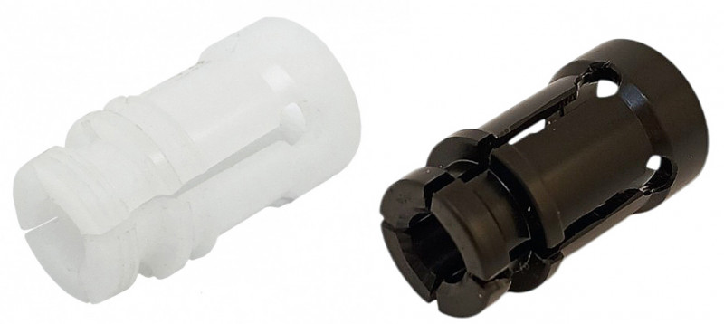 Шептало (цанга) подводного пневматического ружья «ВЕКТОР» российского производства выпускается в двух цветах (белый и черный), все технические характеристики одинаковые.